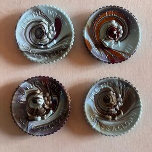 4 Vintage Mosser Glass Clown Plates